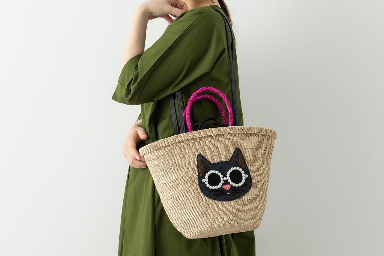 アジョリー かごトートバッグ「CAT／DOG」大〈各2色〉 | 中村江里子