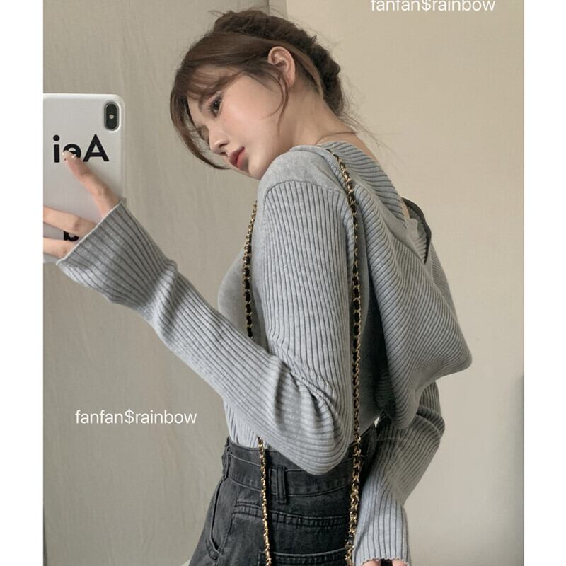 薄手フードセーター オータムスリムブラックカジュアルトップス ロング 秋物 ガールズファッション43037564904