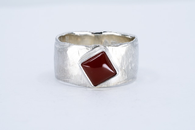 R-112 Bark Ring(L) レッドアゲート（⾚瑪瑙）