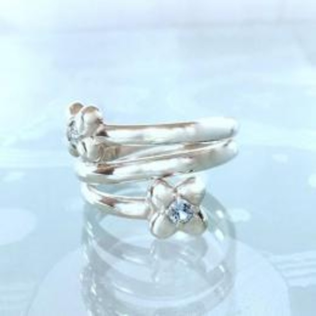 special プライス！【 バランスの花かんむり 】パール・ローズ・ペリドット　リング