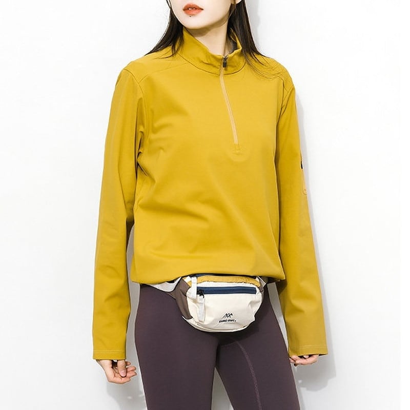 ハーフジップスタンドカラープルオーバーC00997