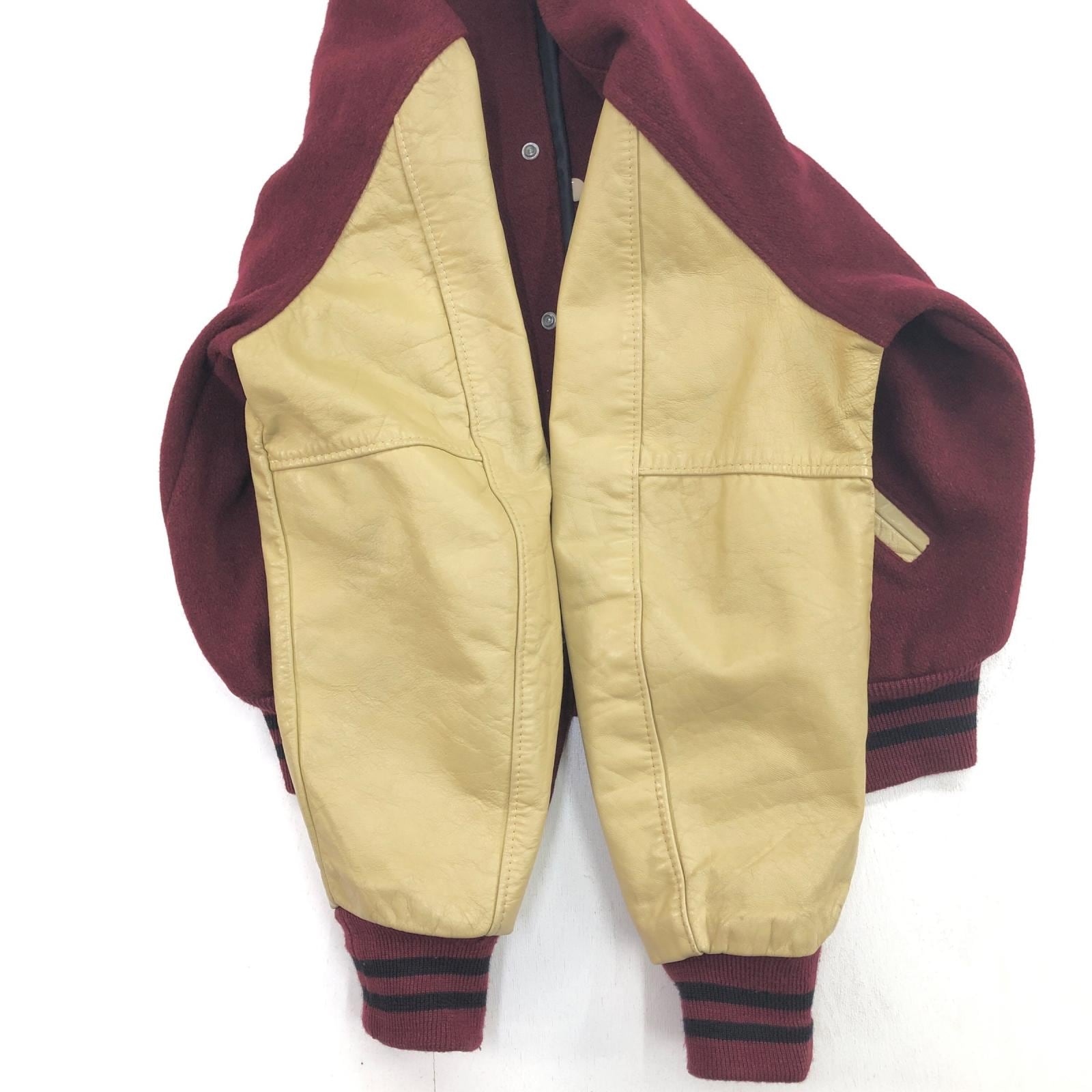 HOLLOWAY ホロウェイ 80- 90年代あたり USA製 袖革スタジャン ベース