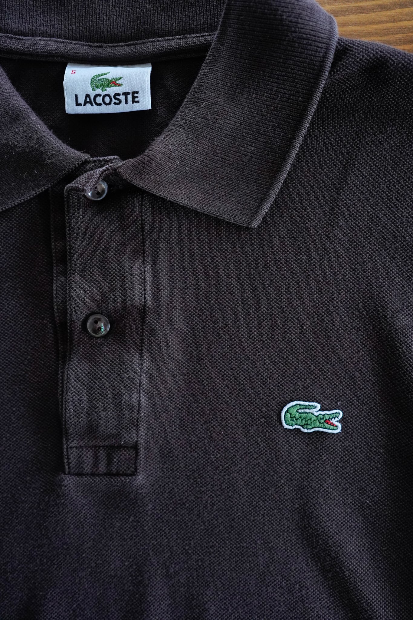【1990s】"CHEMISE LACOSTE" Seed Stitch L/S Polo Shirts , Short Sleeve size5  / 214m