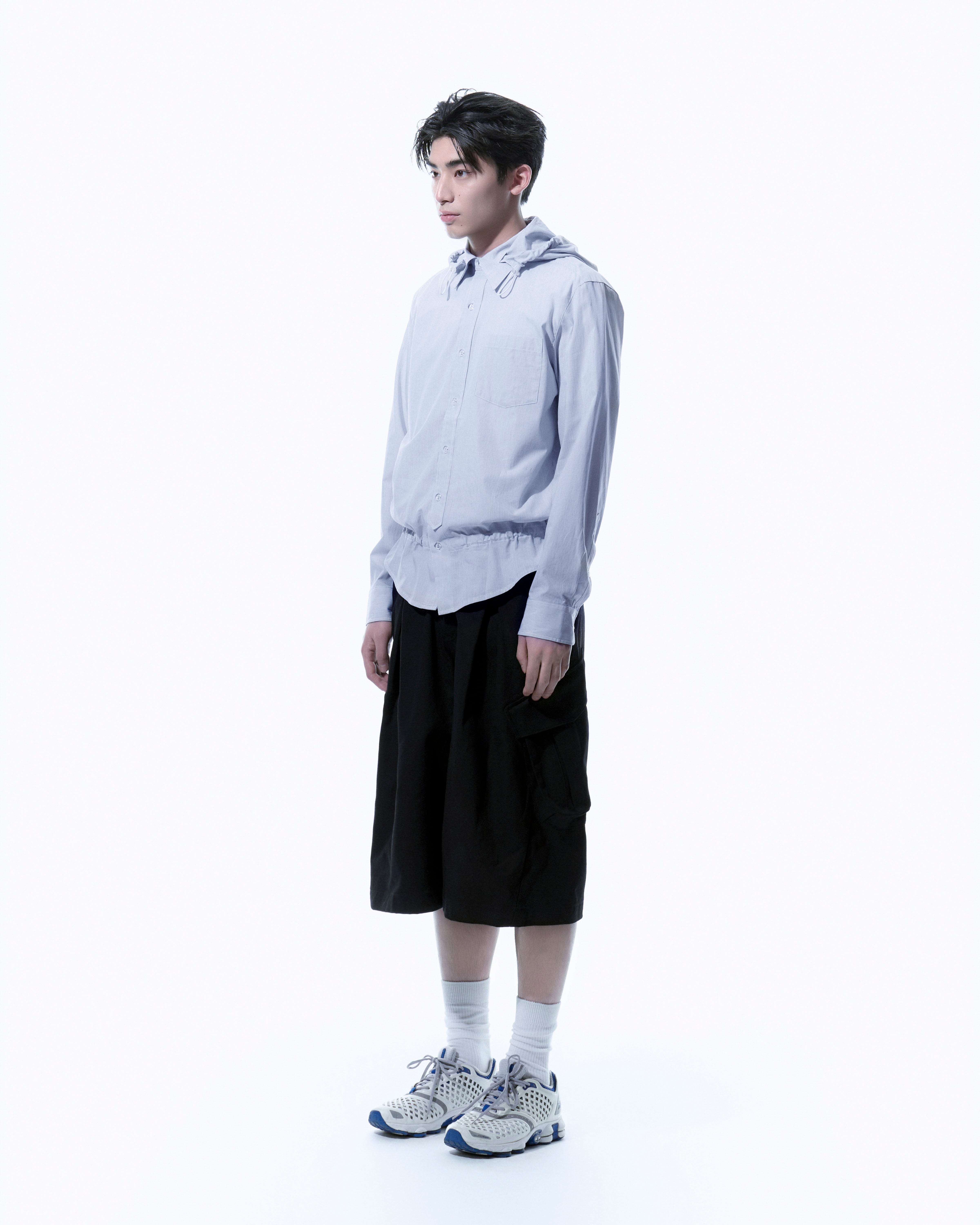 SAN SAN GEAR] STRIPE HOOD SHIRTS [BLUE] 正規品 韓国ブランド 韓国