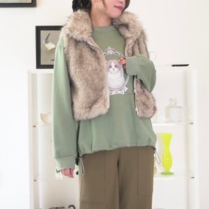 フェイクファーハイネック襟ベスト