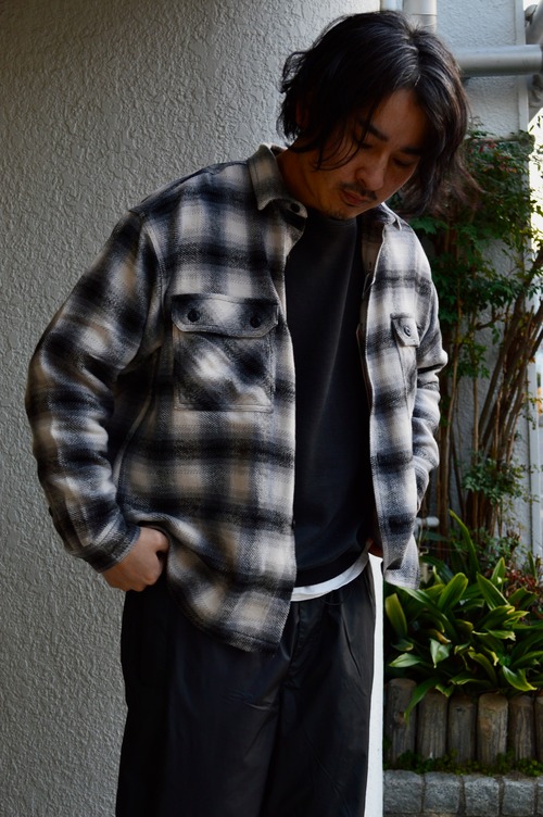 Jackson Matisse×SAFARI KOENJI Ombre Check Light Weight Flannel Shirt Jackson Product Model Black ジャクソンマティス フランネルシャツ