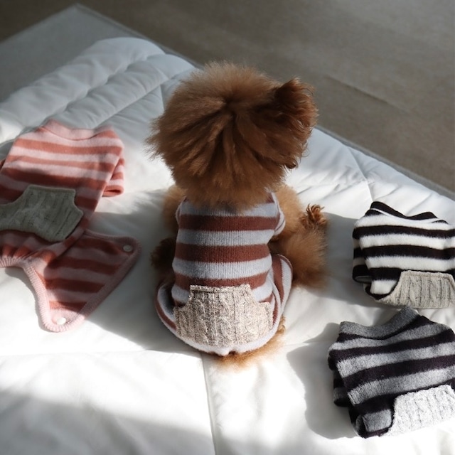 【予約】[EOMUKMARKET] Nutty Choco St / COZY STRIPE SNAP ALL-IN-ONE