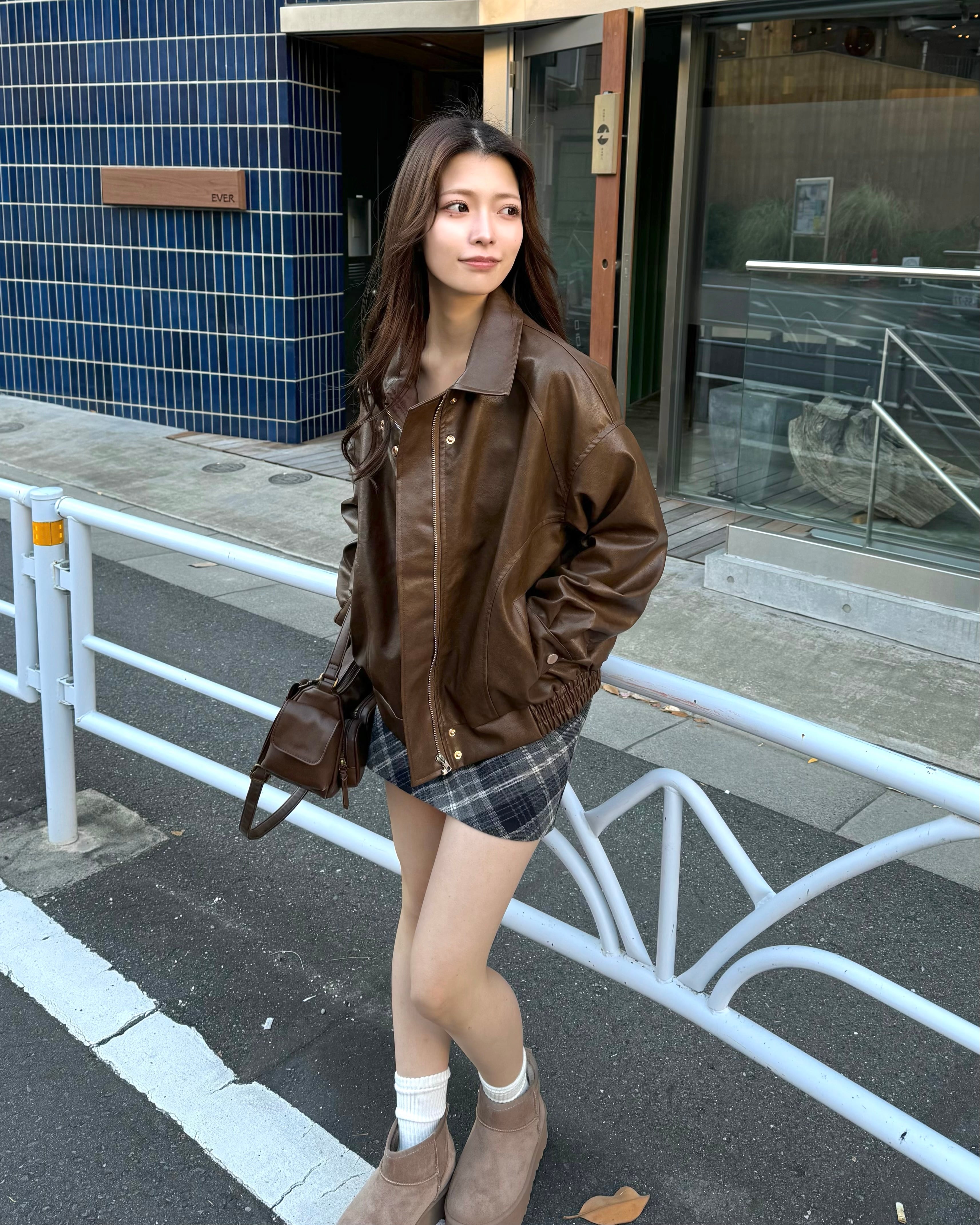 ヴィンテージフェイクレザーブルゾン V04500