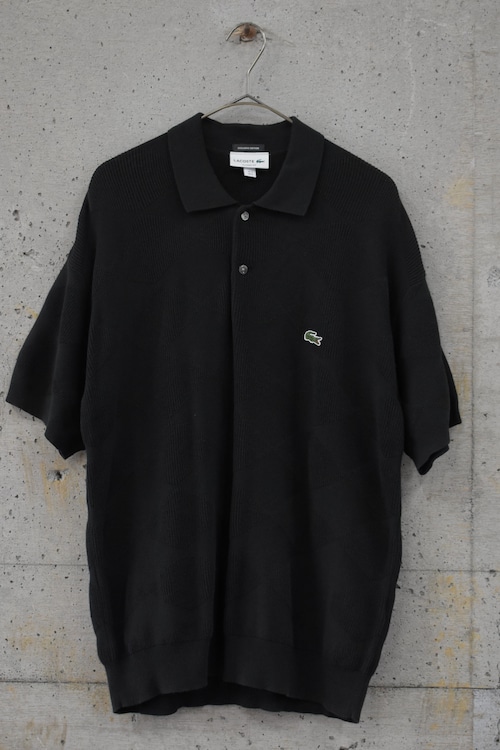 Diamond pattern knit polo shirt