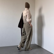 異素材切替スタンドカラーBZ/ライトベージュ