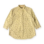 90s SUN SURF サンサーフ ヤシの木 フラガール 7分袖 ハワイアンシャツ アロハシャツ XL/イエロー系 メンズ/東洋エンタープライズ