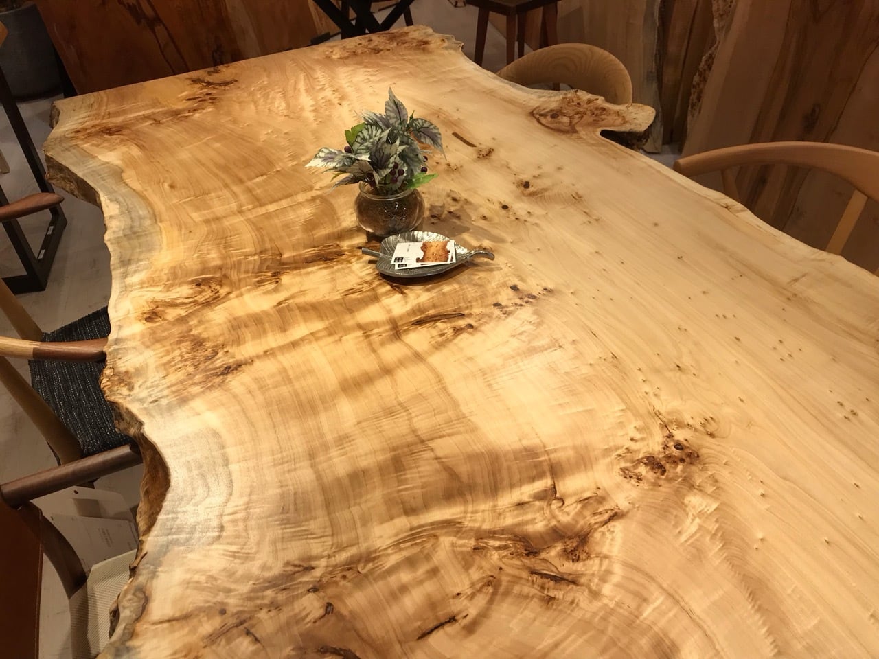 ポプラ_2000×1050−990×53_横浜元町店_テーブル天板/一枚板 242336-1