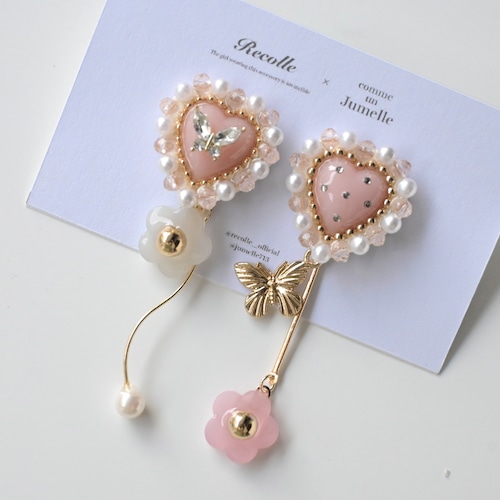 【Recolle × Jumelle】bonbon heart daisy custom ＊ light pink / butterfly
