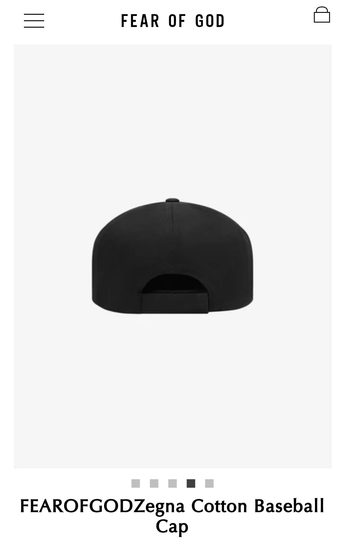 FEAROFGODZEGNA FEAR OF GOD exclusively for Ermenegildo Zegna CAP