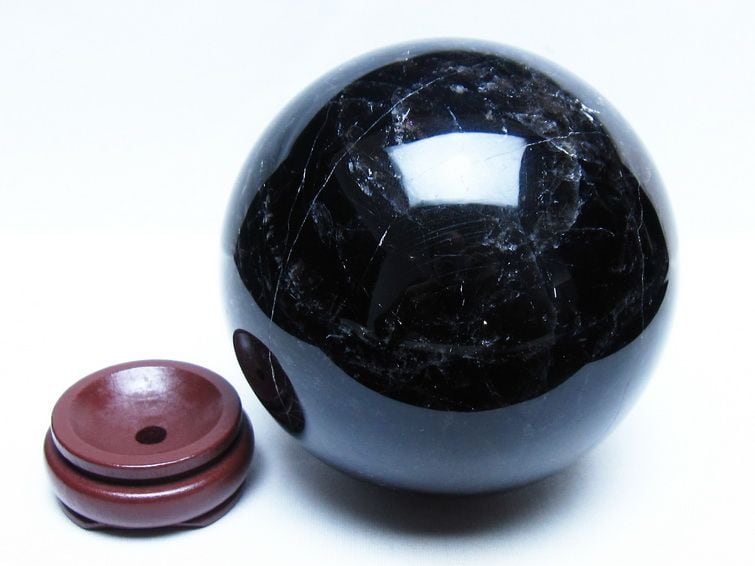 2.1Kg モリオン 黒水晶 丸玉 120mm スフィア 一点物 161-957 | 天然石