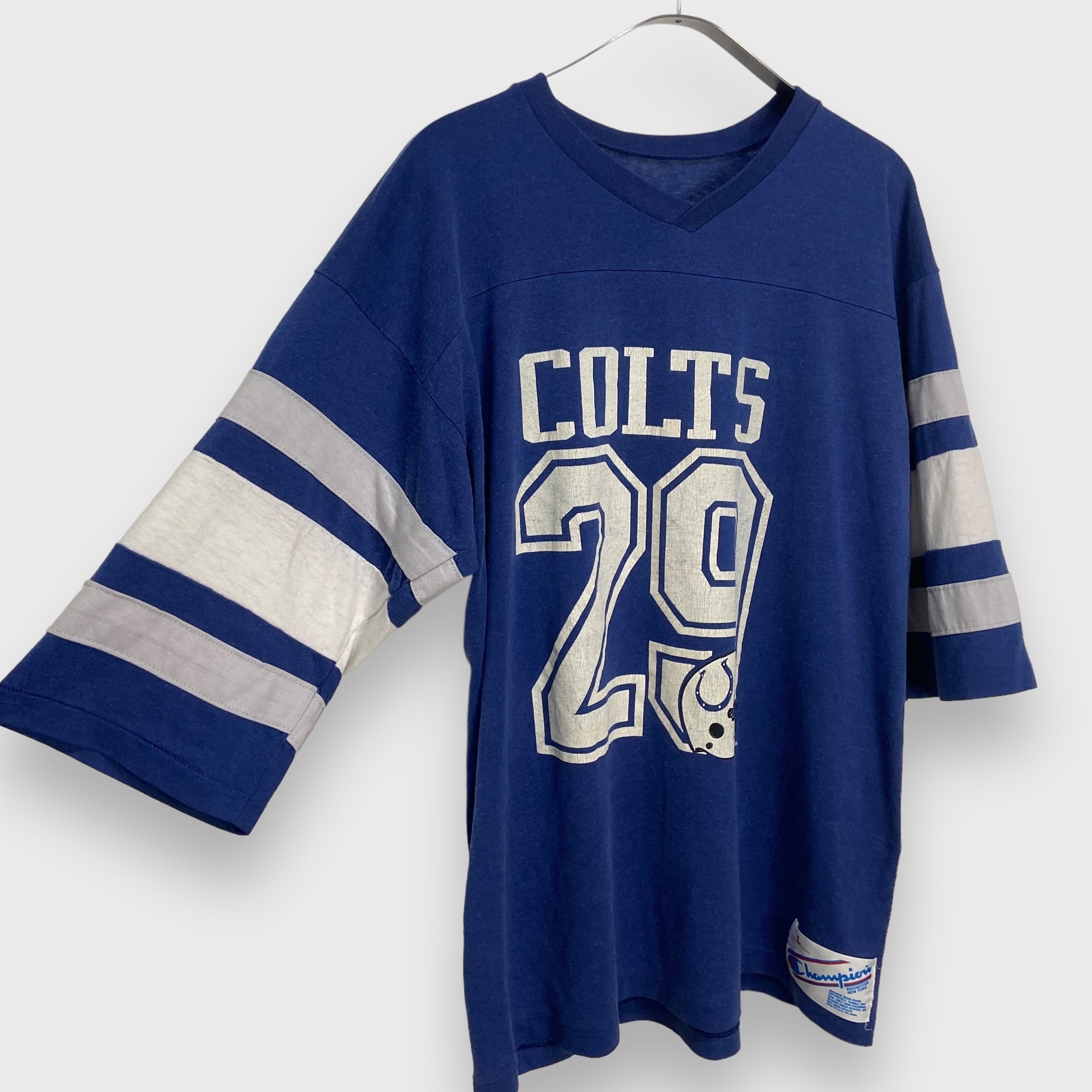 80s チャンピオン フットボールTシャツ NFL コルツ ブルー L 80s チャンピオン フットボールTシャツ NFL コルツ ブルー L