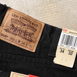 Deadstock 34×32 USA 01年 Levi’s 505 オレンジタブ サルファー ブラック デニム パンツ