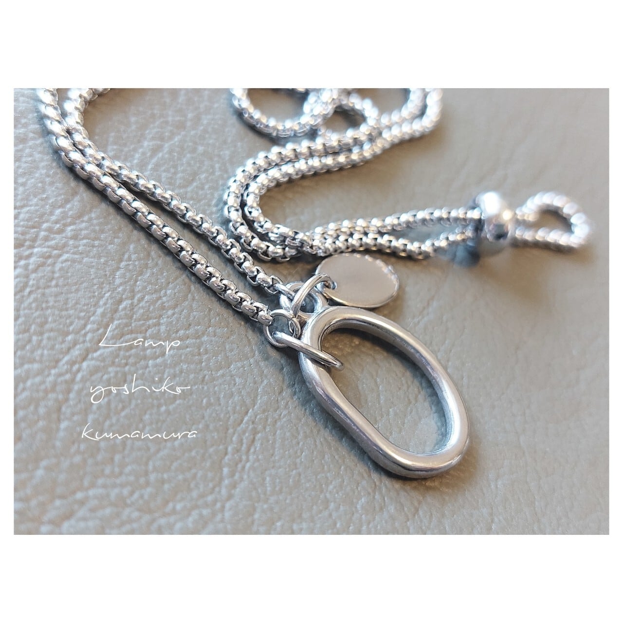 フリーサイズ オーバルチャーム オールステンレス グラスホルダー