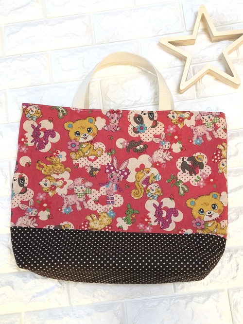 赤ちゃんクラスのママが持つトート通園通学バッグ☆32×43マチ10cm★MB.2｜通園用のかわいいトートバッグや子供スモックHoshizora☆ほしぞら