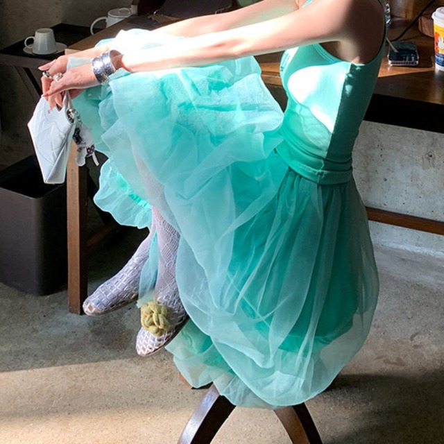fairy forest oasis mesh balloon puffy skirt  e2010