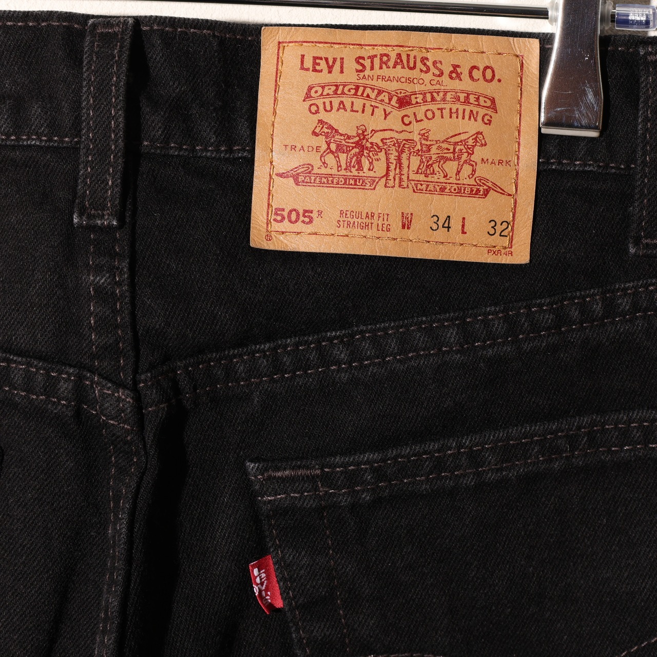 極美品 34×32 505-0260 USA 98年 サルファーブラックデニムパンツ Levi’s リーバイス 黒