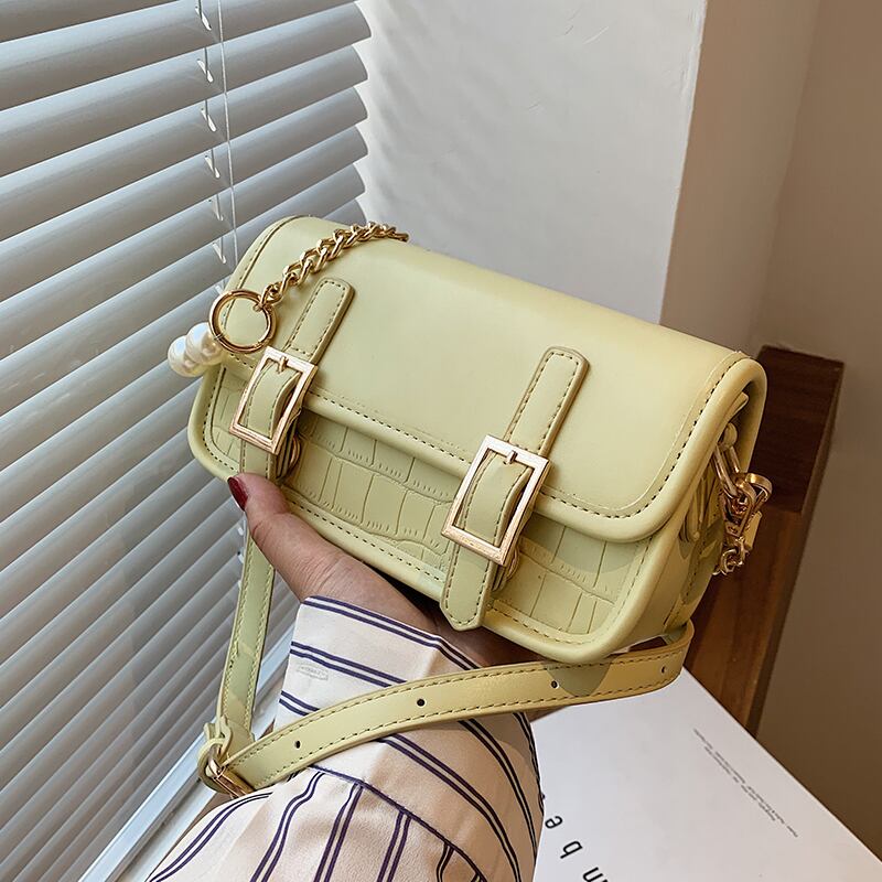 サマーチェーン ワンショルダー 夏物 スクウェア メッセンジャーバッグ 手作りハンドバック10353929370