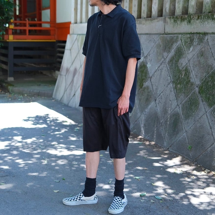 COMOLI(コモリ) / 鹿の子半袖ポロシャツ -BLACK-(D01-05042) | Signs