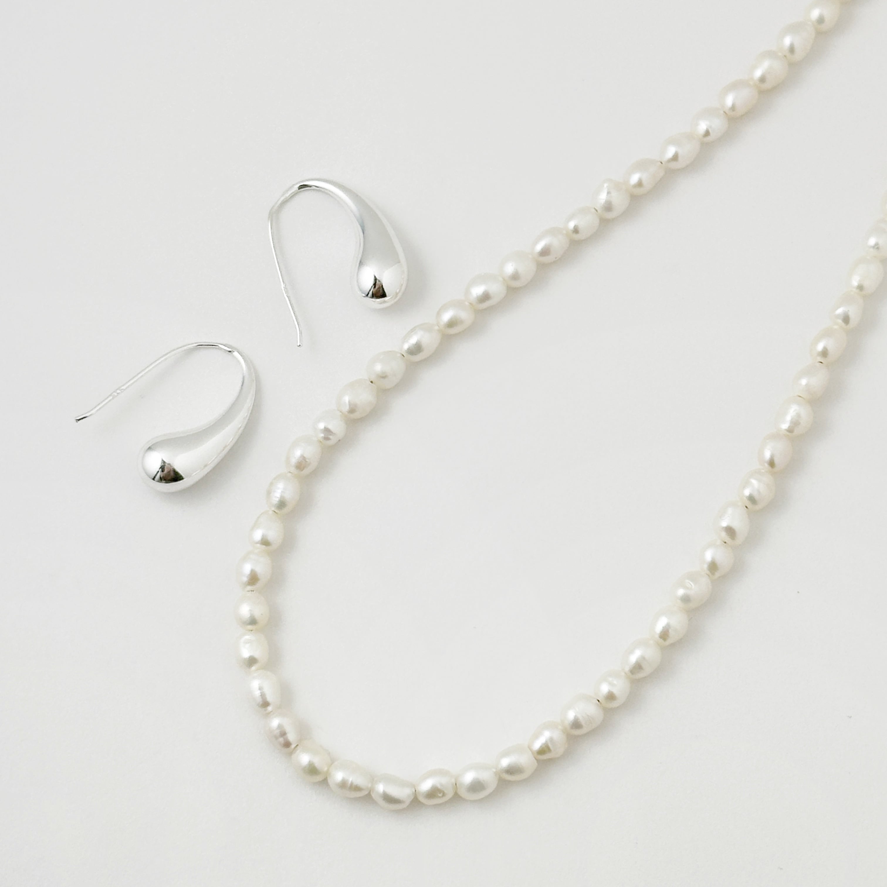 ラスト2！！】Lagoon Original 淡水パール ライス型 ネックレス 45cm