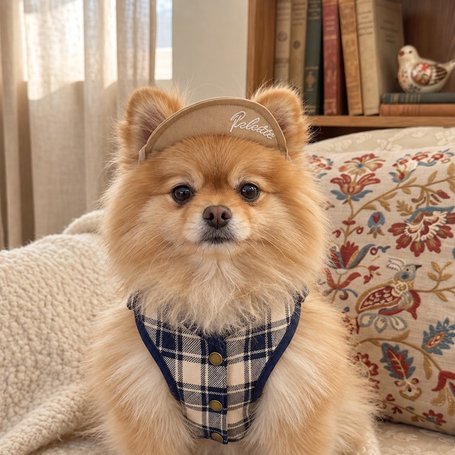pallet hat M ～ L / 犬 帽子 キャップ ハット おしゃれ シンプル サファリ風 紫外線対策 ドッグウェア 日よけ 被り物 小型犬 中型犬 小物 韓国ワンコ服 zoobico