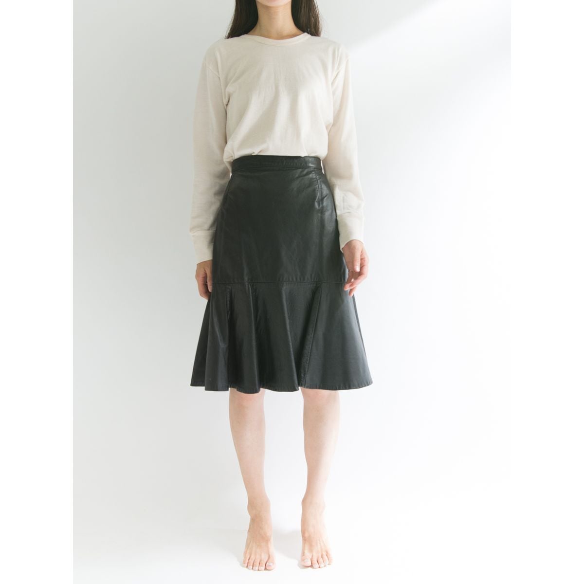 【FIRENZE Santa Barbara】Made in USA leather skirt（アメリカ製レザースカート）9b