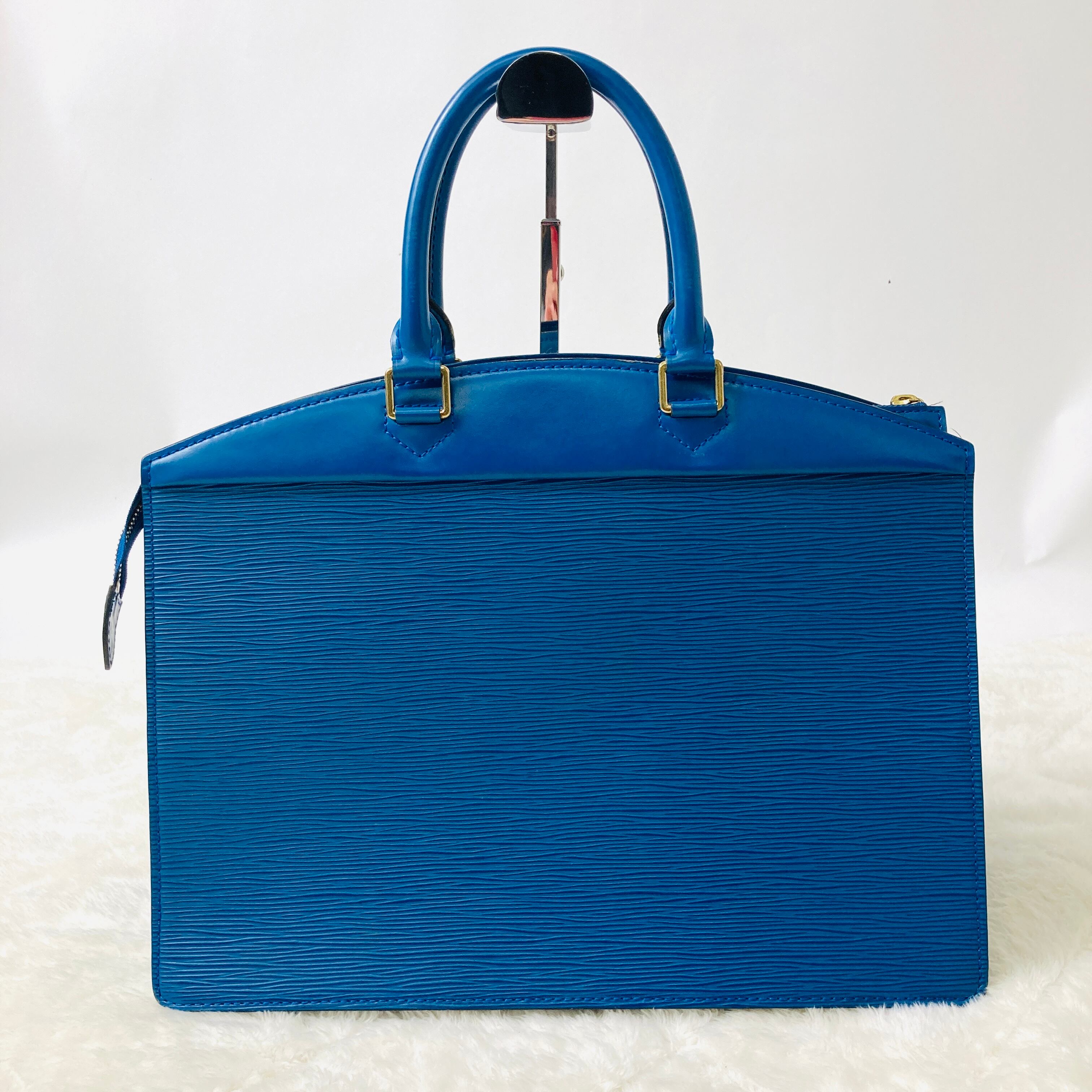 Louis Vuitton エピレザー ハンドバッグ ブルー リヴィエラ ルイヴィトン エピ リヴィエラ トートバッグ ハンドバッグ レザー