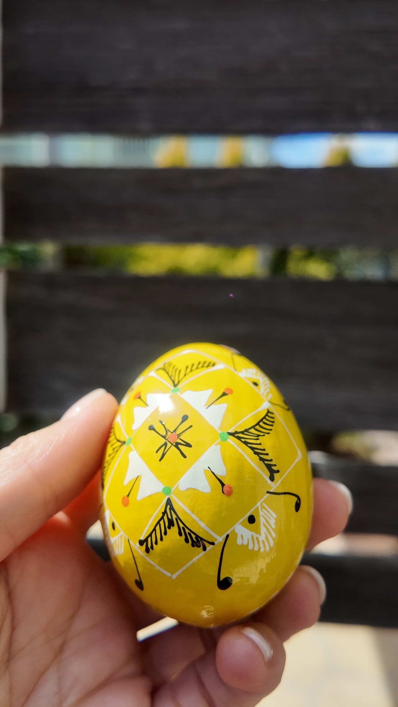 装飾用木製プィサンカ（イースターエッグ）with stand　コロミヤモデル - 5