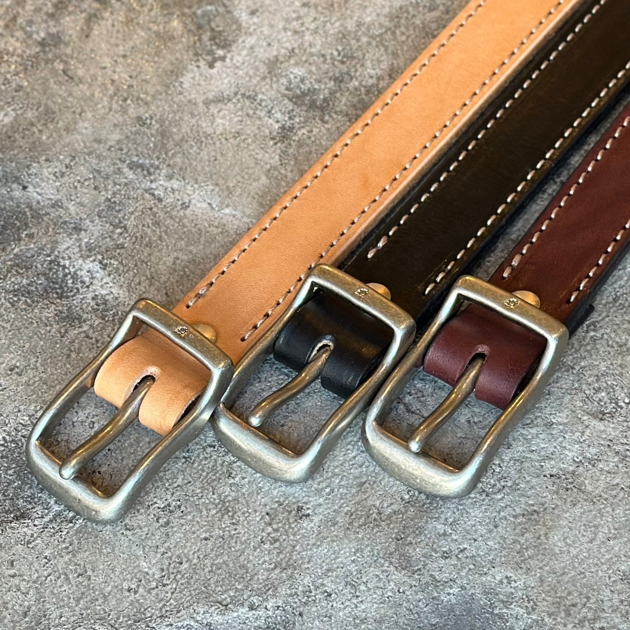 ベルト 1インチ シングルステッチ カウハイド