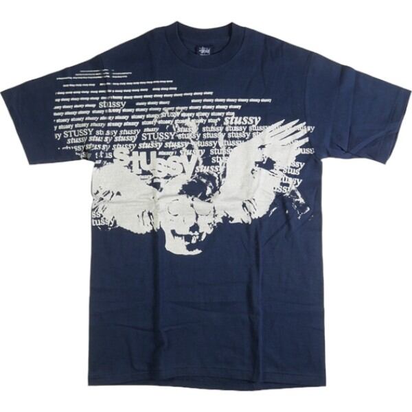 “Bird” old stussy プリント Tシャツ 赤 L