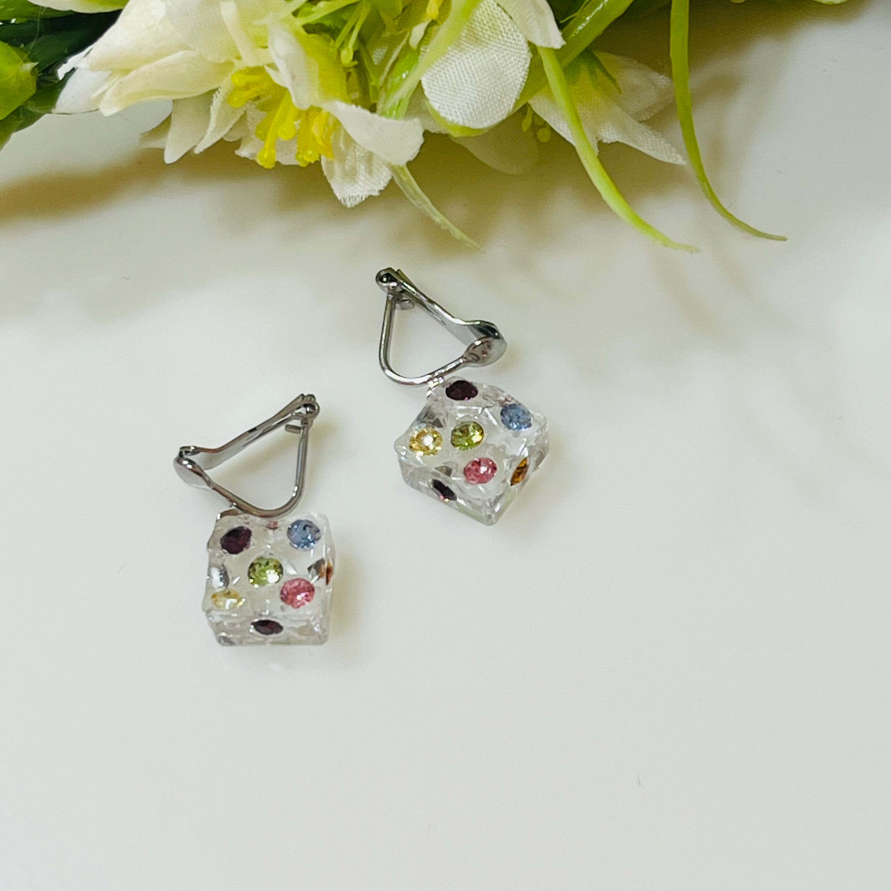 イヤリング ドミノクリアマルチ | harraca（アラカ）