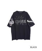 パッチ&ペイントルーズTシャツ (BLACK)　CQ-46032