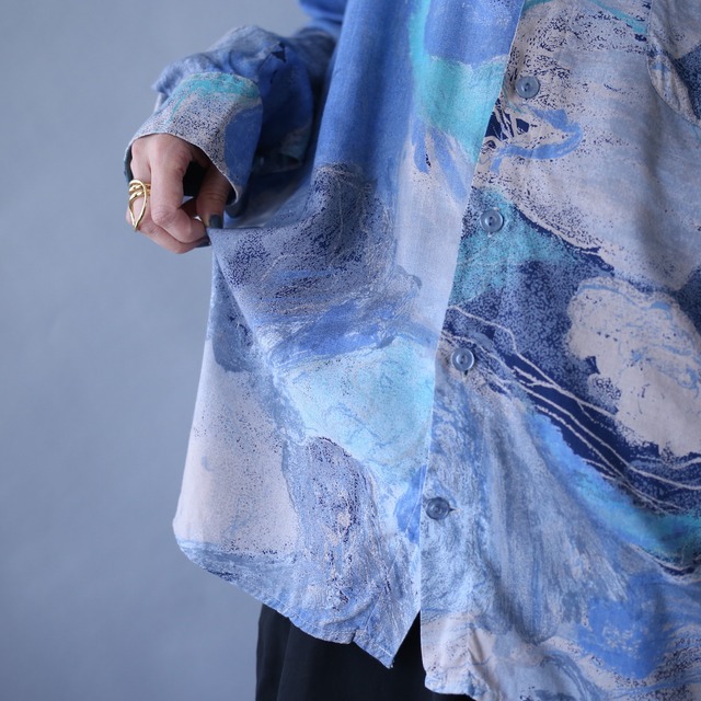 beautiful abstract painting full pattern over silhouette shirt