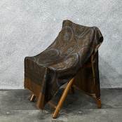 paisley pattern silk scarf brown