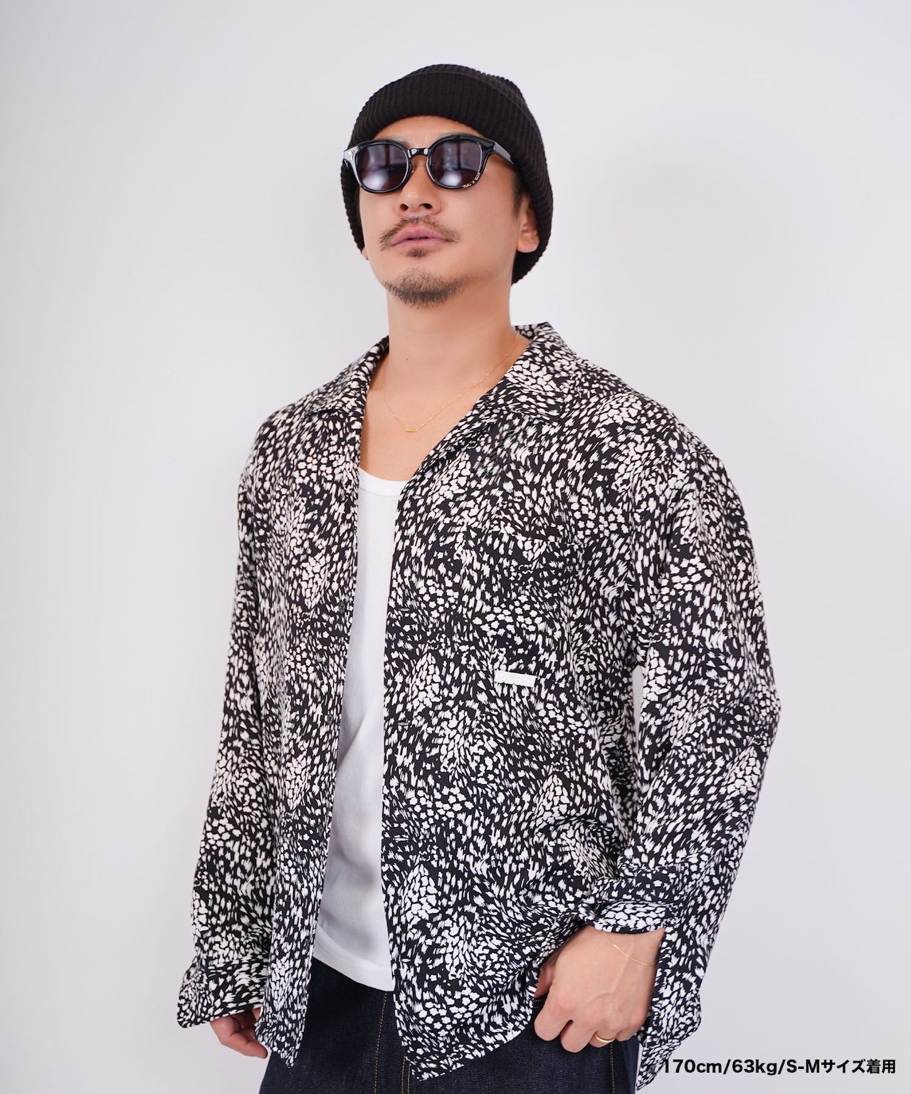 【#Re:room】LEOPARD OPEN COLLAR LONG SLEEVE SHIRTS［RES091］