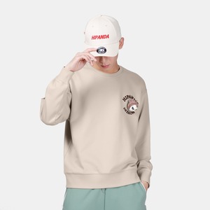 送料無料 【HIPANDA ハイパンダ】男女兼用 十二支 申年 クルーネック スウェット トレーナー UNISEX  MONKEY YEAR CREW NECK SWEAT SHIRT / KHAKI BEIGE