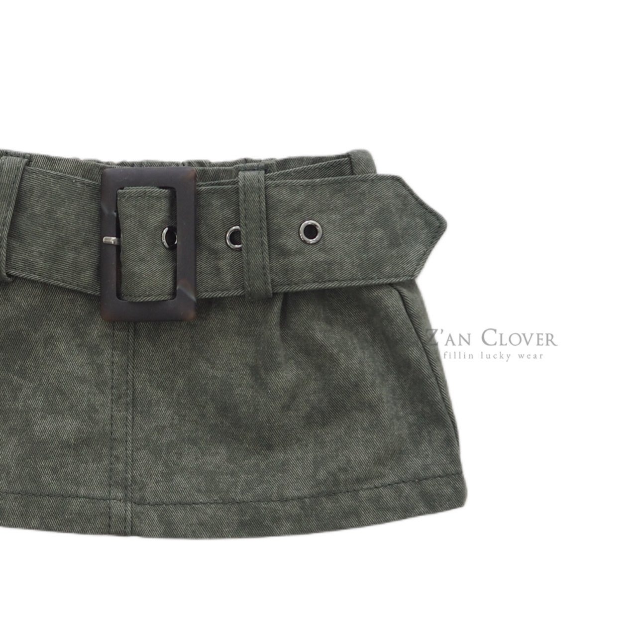 [Z’AN CLOVER] Wide Belt Skirt +fee3 / [지안클로버] 와이드벨트스커트