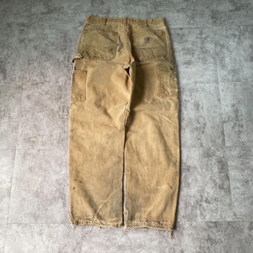 20s USA製 ブラウン ダブルニー Carhartt カーハートパンツ 詳細写真3