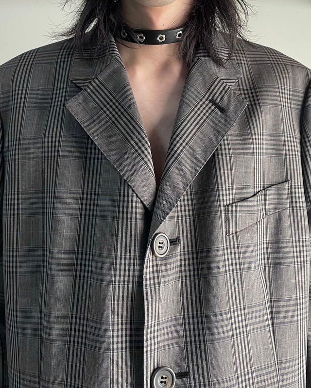 【90s dries van noten】classic check chester coat