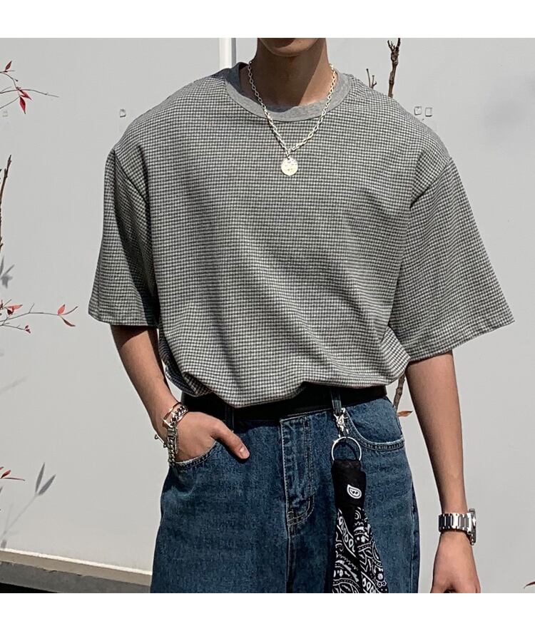 全2色 Tシャツ カットソー 無地 カジュアル おしゃれ