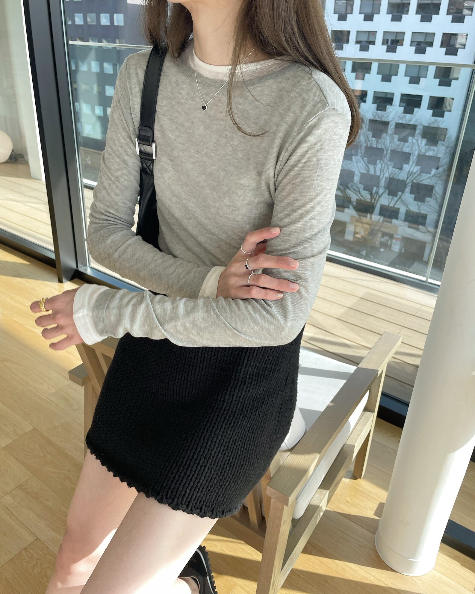 ponpon sable knit skirt ニットスカート ブラック acpnepal.com.np