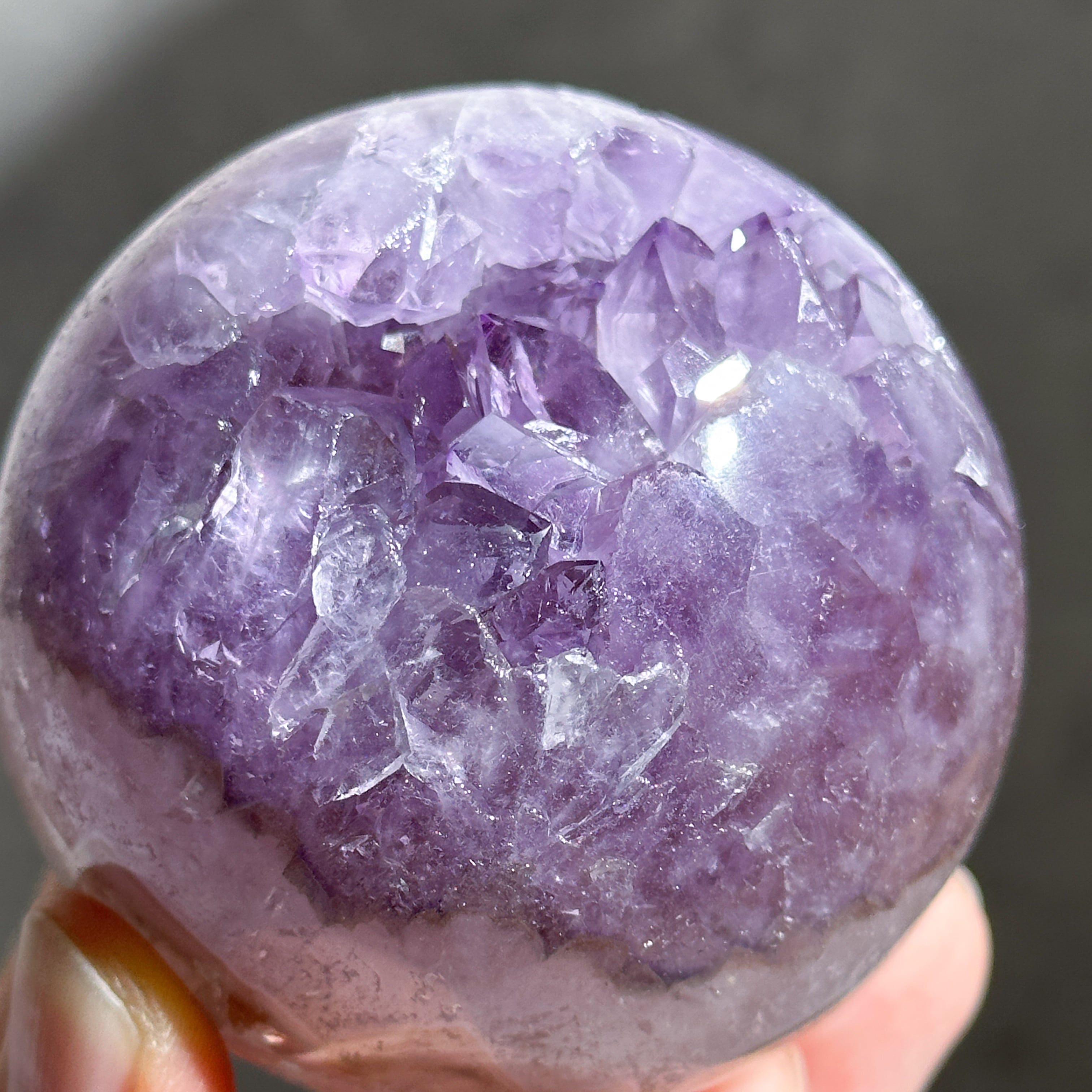 ウルグアイ産アゲート×アメジスト スフィア（丸玉）51◇Agate×Amethyst