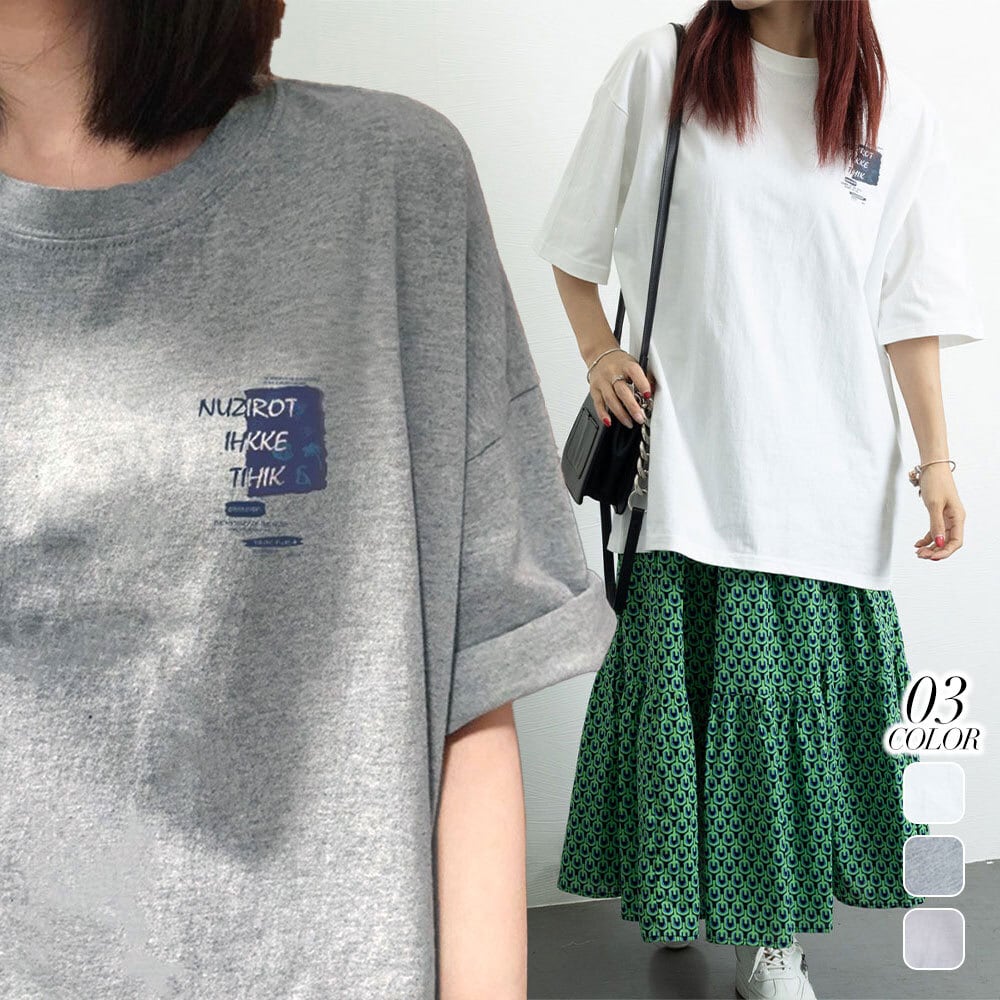 半袖 ロゴ Tシャツ レディース 韓国 春夏 トップス おしゃれ 大人
