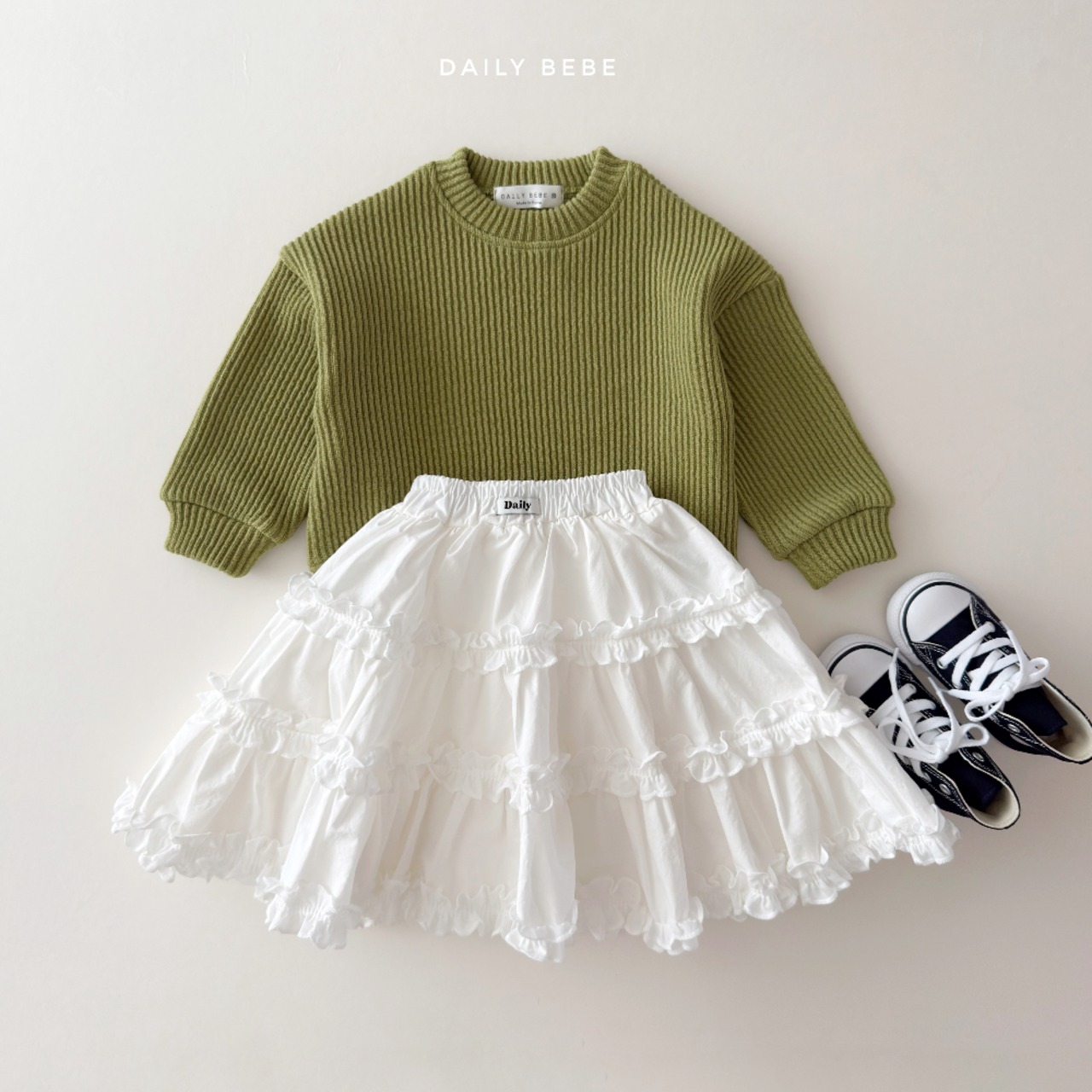 【取寄】Dailybebe  厚手リブトレーナー ｜秋服｜韓国子供服｜26/AT
