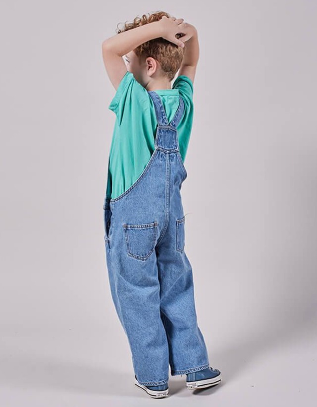 SALE!!【Bobo Choses】ボボショーズ　Kids Have the Power Denim Dungaree 海外子供服 サロペット　 男の子　女の子 | VINTAGE GARDEN powered by BASE