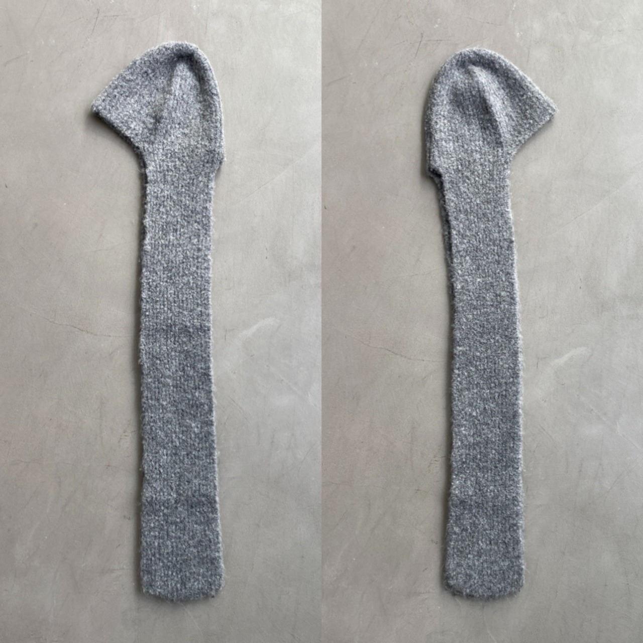 ロングフラップニットcap/ライトグレー